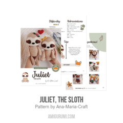 Juliet, the Sloth amigurumi pattern by Ana Maria Craft