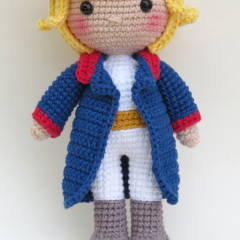 Little Prince and the Fox (with blue coat) amigurumi by Ana Maria Craft