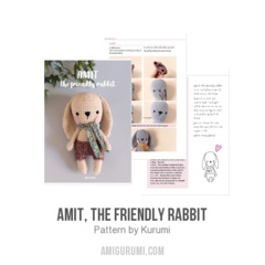 Amit, the friendly rabbit amigurumi pattern by Kurumi