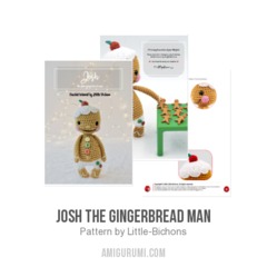 Josh the gingerbread man amigurumi pattern by Little Bichons