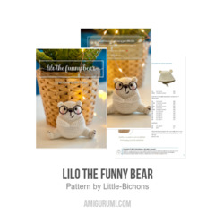 Lilo the funny bear amigurumi pattern by Little Bichons