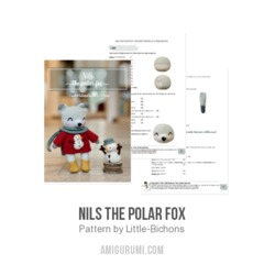 Nils the polar fox amigurumi pattern by Little Bichons