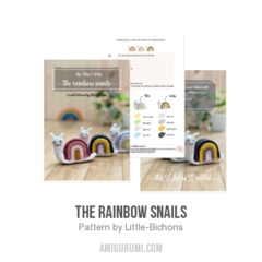 The rainbow snails amigurumi pattern by Little Bichons