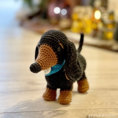 Toby the dachshund amigurumi pattern by Little Bichons
