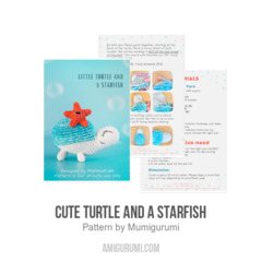 Cute Turtle and a starfish amigurumi pattern by Mumigurumi