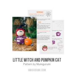 Little Witch and Pumpkin Cat amigurumi pattern by Mumigurumi