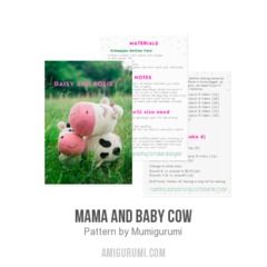 Mama and Baby Cow amigurumi pattern by Mumigurumi