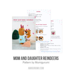 Mom and Daughter Reindeers amigurumi pattern by Mumigurumi