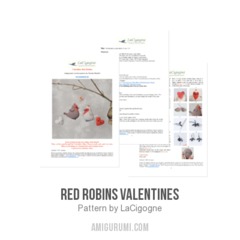 Red Robins Valentines amigurumi pattern by LaCigogne