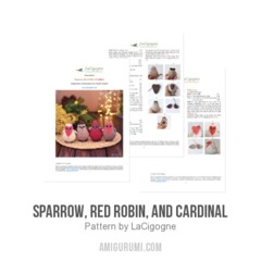 Sparrow, Red Robin, and Cardinal amigurumi pattern by LaCigogne