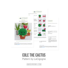 Cole the cactus amigurumi pattern by LaCigogne