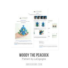 Woody the peacock amigurumi pattern by LaCigogne