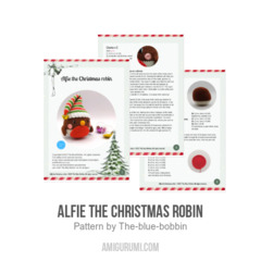 Alfie the Christmas robin amigurumi pattern by The blue bobbin