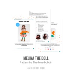 Melina the doll amigurumi pattern by The blue bobbin