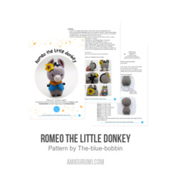 Romeo the little donkey amigurumi pattern by The blue bobbin