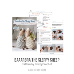 Baaarbra the Sleepy Sheep amigurumi pattern by FireflyCrochet
