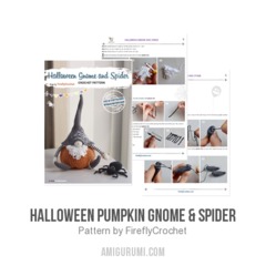 Halloween Pumpkin Gnome & Spider amigurumi pattern by FireflyCrochet