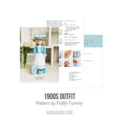 1900s outfit amigurumi pattern by Fluffy Tummy