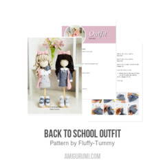 Back to school outfit amigurumi pattern by Fluffy Tummy