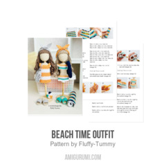 Beach time outfit amigurumi pattern by Fluffy Tummy