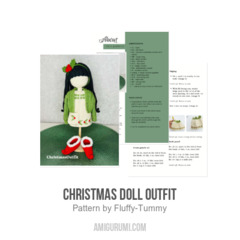 Christmas doll outfit amigurumi pattern by Fluffy Tummy