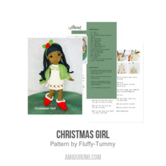 Christmas girl amigurumi pattern by Fluffy Tummy
