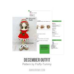 December outfit amigurumi pattern by Fluffy Tummy