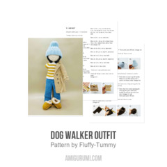 Dog walker outfit amigurumi pattern by Fluffy Tummy