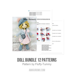 Doll BUNDLE 12 patterns amigurumi pattern by Fluffy Tummy