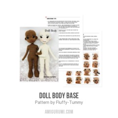Doll body base amigurumi pattern by Fluffy Tummy