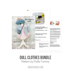 Doll clothes BUNDLE amigurumi pattern by Fluffy Tummy