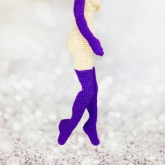 Doll in purple amigurumi pattern by Fluffy Tummy