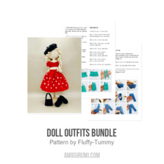 Doll outfits bundle amigurumi pattern by Fluffy Tummy