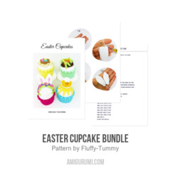 Easter cupcake bundle amigurumi pattern by Fluffy Tummy