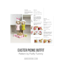 Easter picnic outfit amigurumi pattern by Fluffy Tummy