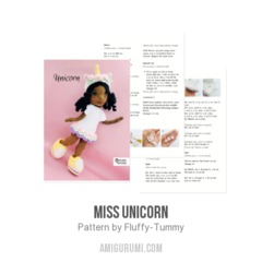 Miss Unicorn amigurumi pattern by Fluffy Tummy
