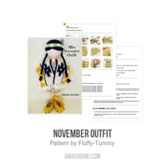 November outfit amigurumi pattern by Fluffy Tummy