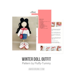 Winter doll outfit amigurumi pattern by Fluffy Tummy