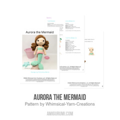 Aurora the Mermaid amigurumi pattern by Whimsical Yarn Creations