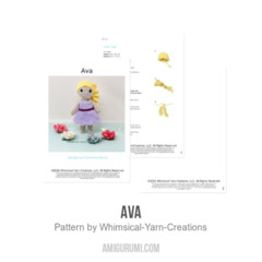 Ava amigurumi pattern by Whimsical Yarn Creations