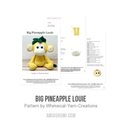 Big Pineapple Louie amigurumi pattern by Whimsical Yarn Creations