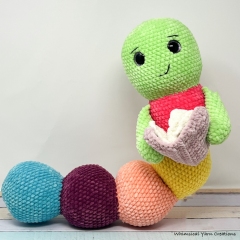 Bookworm amigurumi by Whimsical Yarn Creations