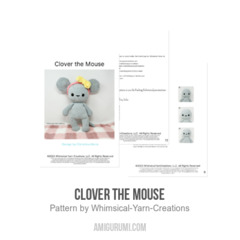 Clover the Mouse amigurumi pattern by Whimsical Yarn Creations