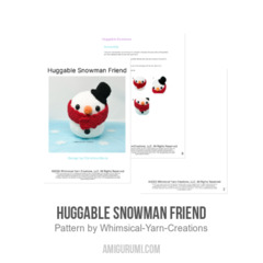 Huggable Snowman Friend amigurumi pattern by Whimsical Yarn Creations