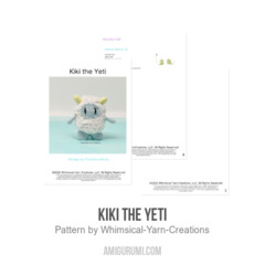 Kiki the Yeti amigurumi pattern by Whimsical Yarn Creations