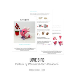 Love Bird amigurumi pattern by Whimsical Yarn Creations