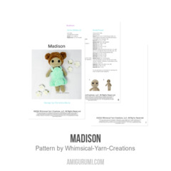 Madison amigurumi pattern by Whimsical Yarn Creations