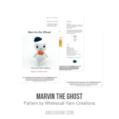 Marvin the Ghost amigurumi pattern by Whimsical Yarn Creations