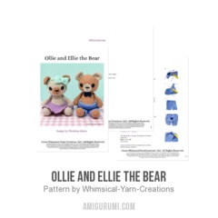 Ollie and Ellie the Bear amigurumi pattern by Whimsical Yarn Creations