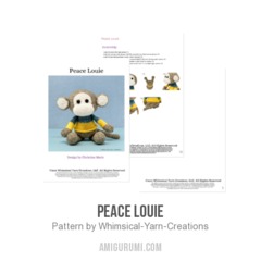 Peace Louie amigurumi pattern by Whimsical Yarn Creations